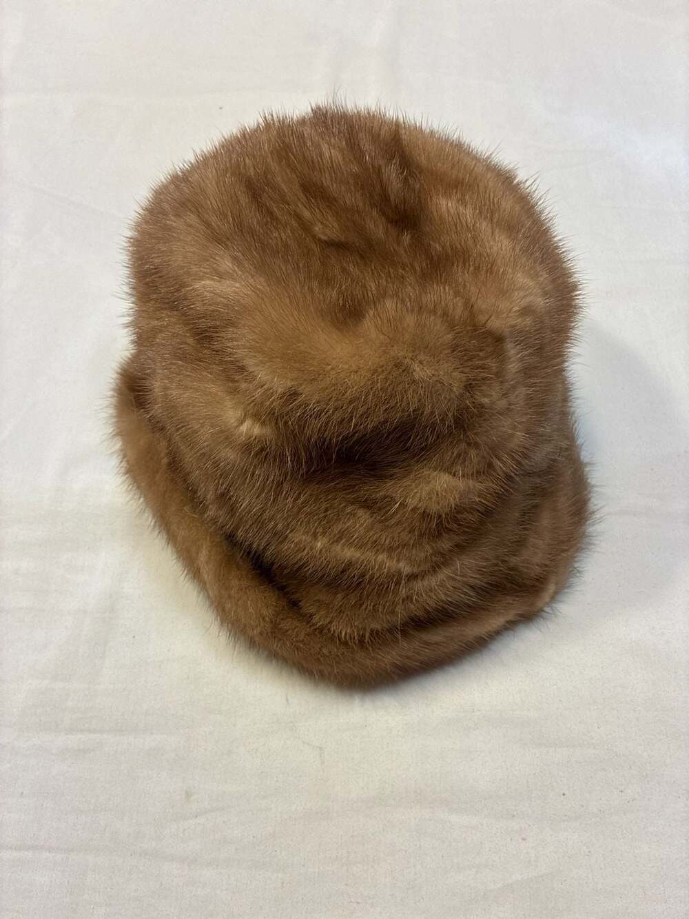 Vintage Deborah Exclusive Genuine Mink Fur Pillbox Hat Brown